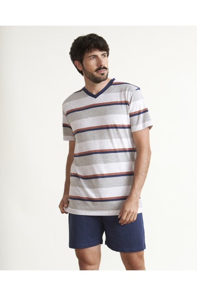 Pijama hombre verano a rayas J&J Brothers