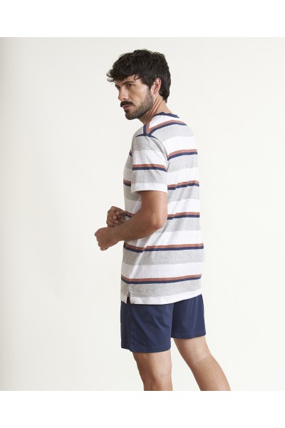Pijama hombre verano a rayas J&J Brothers