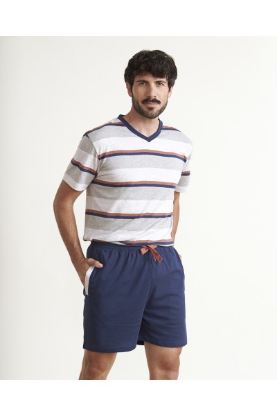 Pijama hombre verano a rayas J&J Brothers