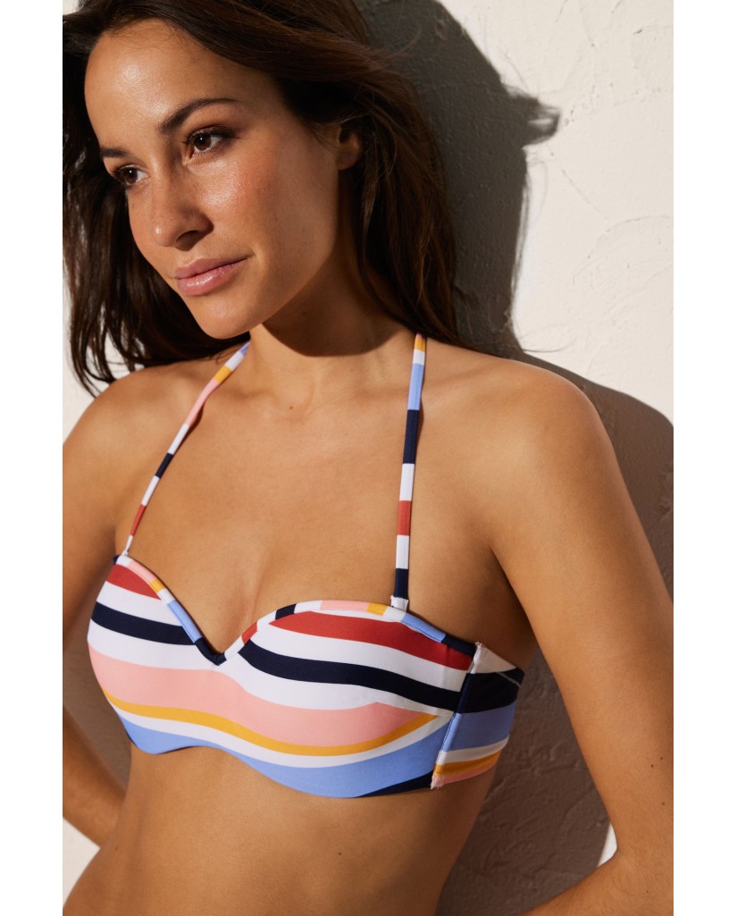 Bikini mujer bandeau rayas Copa B Ysabel Mora