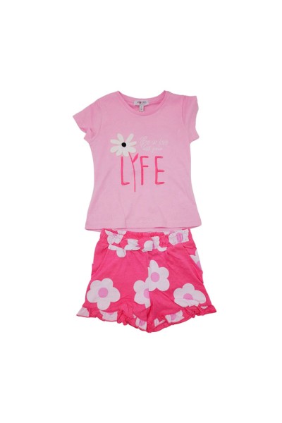 Conjunto 2 piezas niña rosa margaritas BM