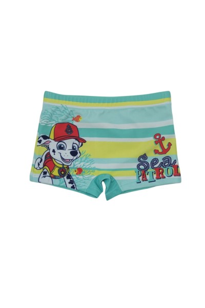 Bóxer de baño niño a rayas aguamarina Patrulla Canina