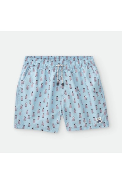 Bañador niño azul celeste pingüinos