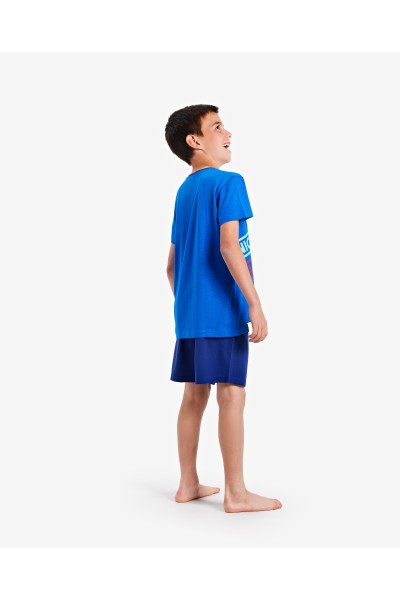 Pijama niño verano Munich azulón letras