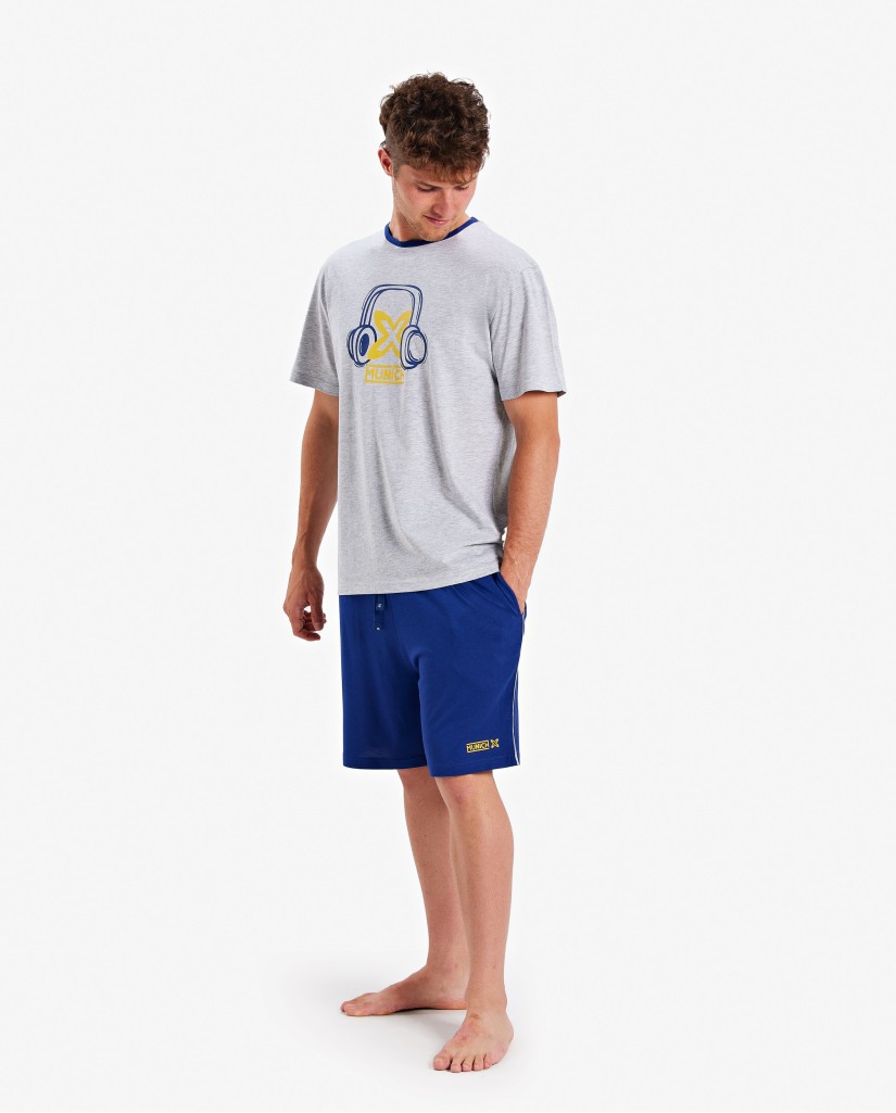 Pijama hombre verano gris cascos Munich