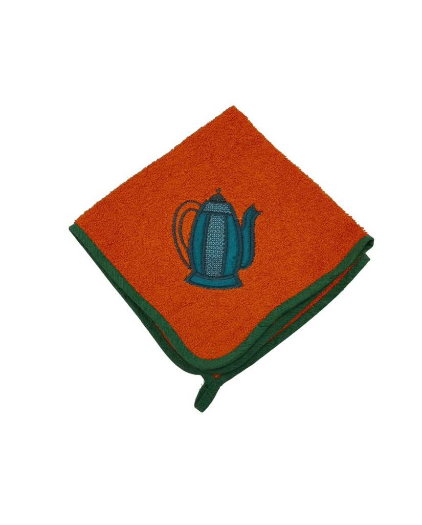 Paño cocina naranja tetera