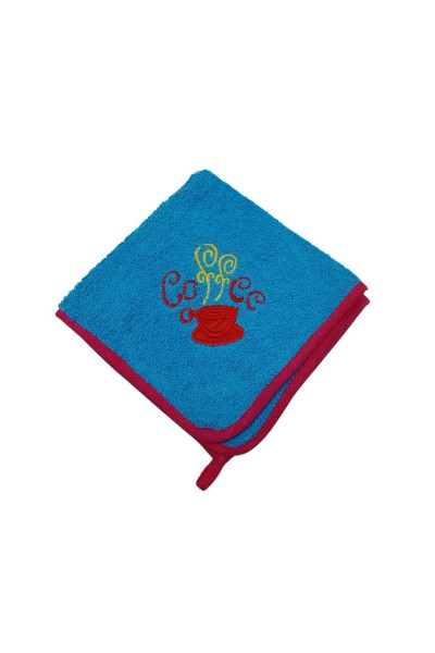 Paño de cocina azul taza de café