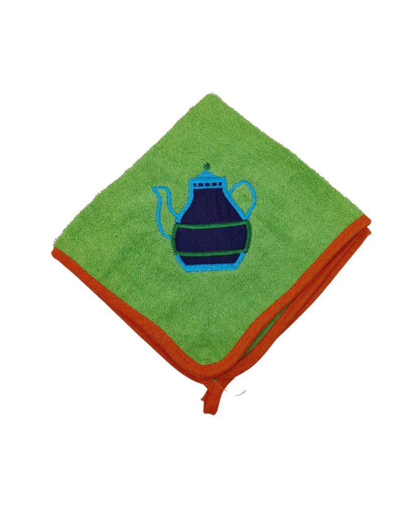 Paño de cocina verde cafetera