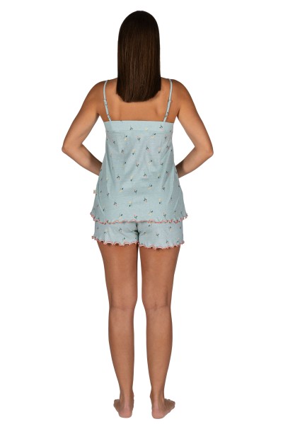 Pijama mujer tirantes aguamarina flores Javier Golmar