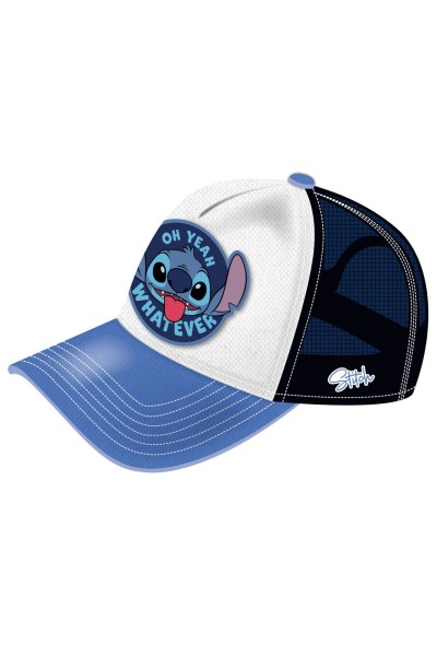 Gorra blanca y azul Stitch