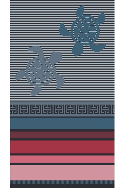 Toalla a rayas con tortugas 90x170cm