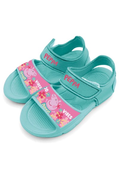Sandalias de velcro turquesa Peppa Pig