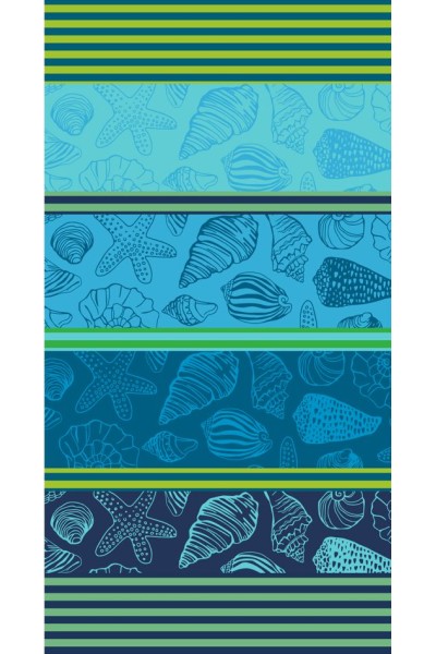 Toalla azul y verde caracolas 90x170cm