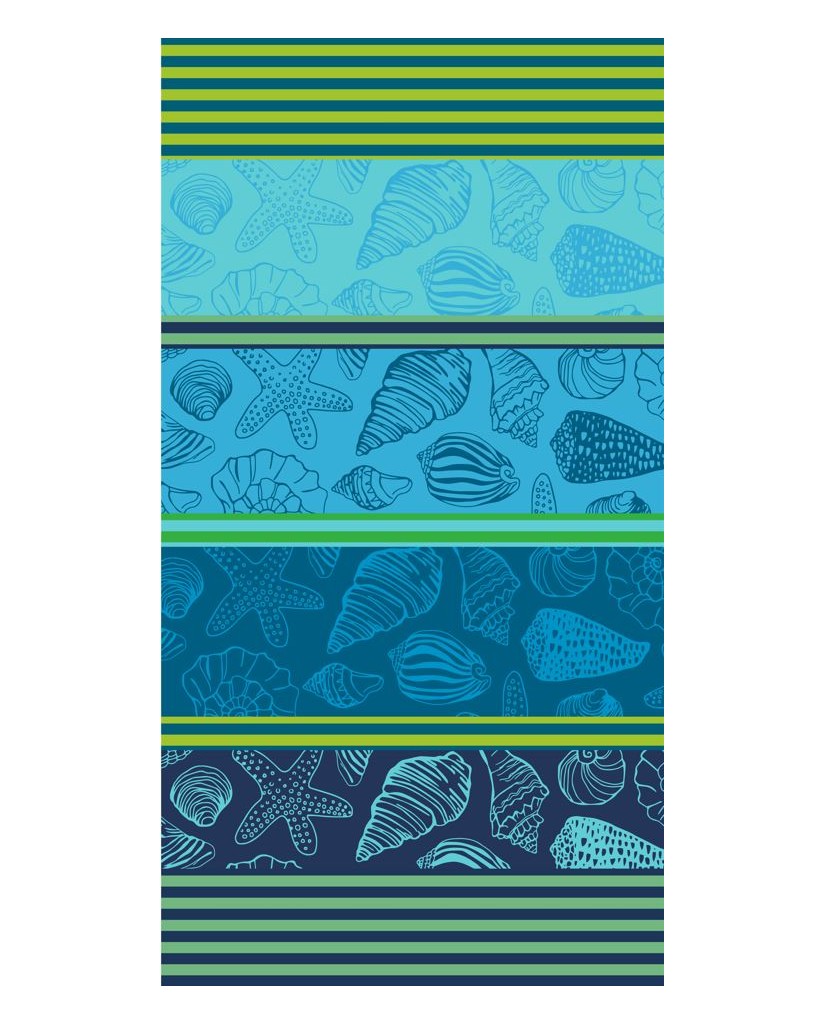 Toalla azul y verde caracolas 90x170cm