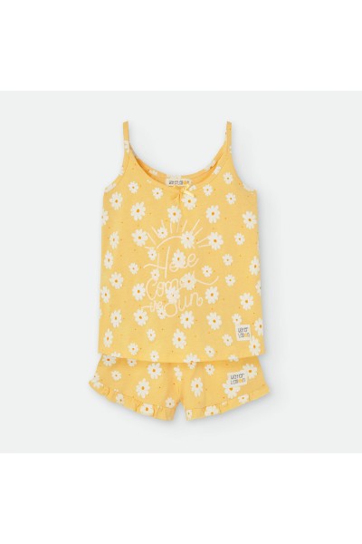 Pijama niña tirantes amarillo margaritas Waterlemon