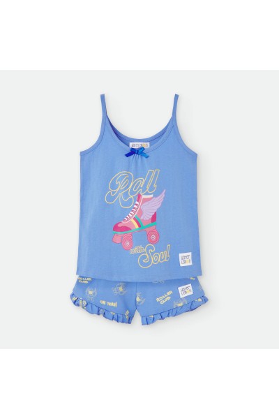 Pijama niña tirantes azul patín Waterlemon