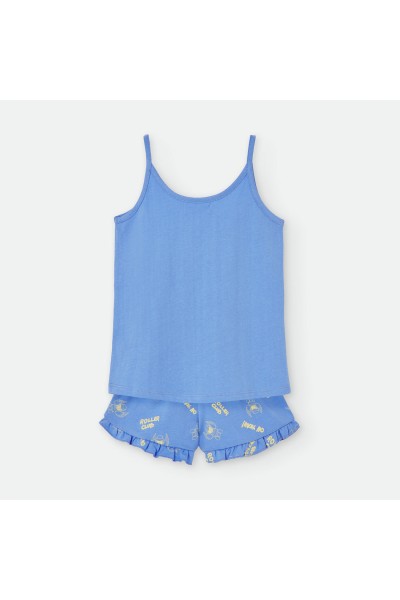 Pijama niña tirantes azul patín Waterlemon