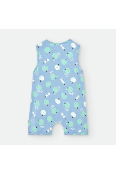 Pelele bebé tirantes azul manzanas Waterlemon
