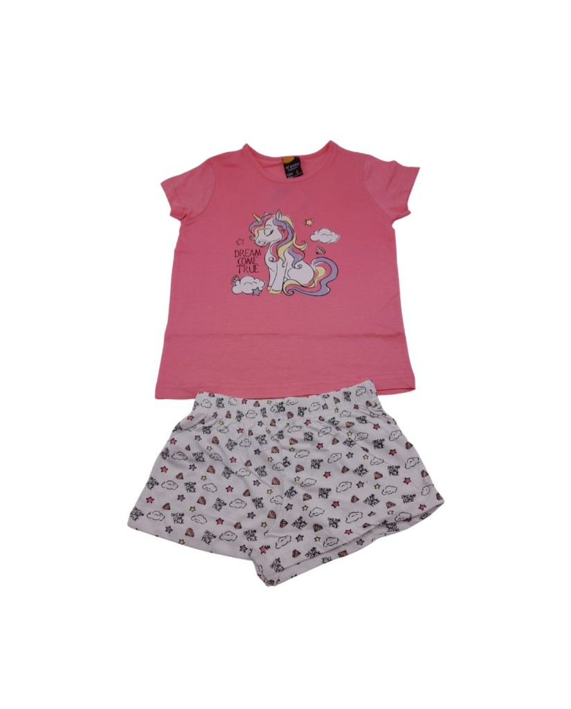 Pijama niña manga corta "Dream come true"