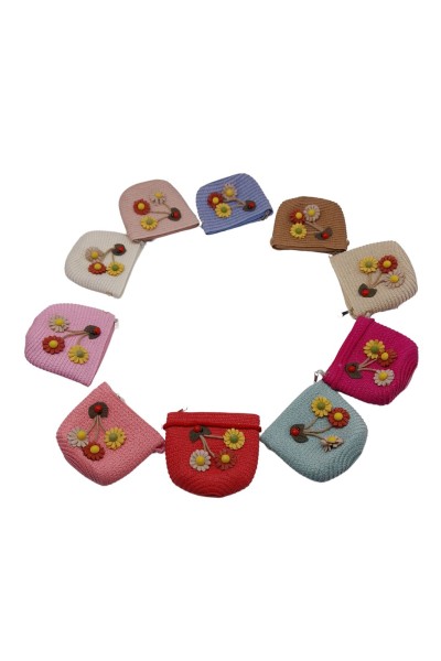 Bolso pequeño para niña rafia flores