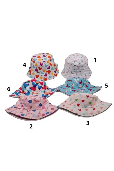 Gorro pescador niña corazones