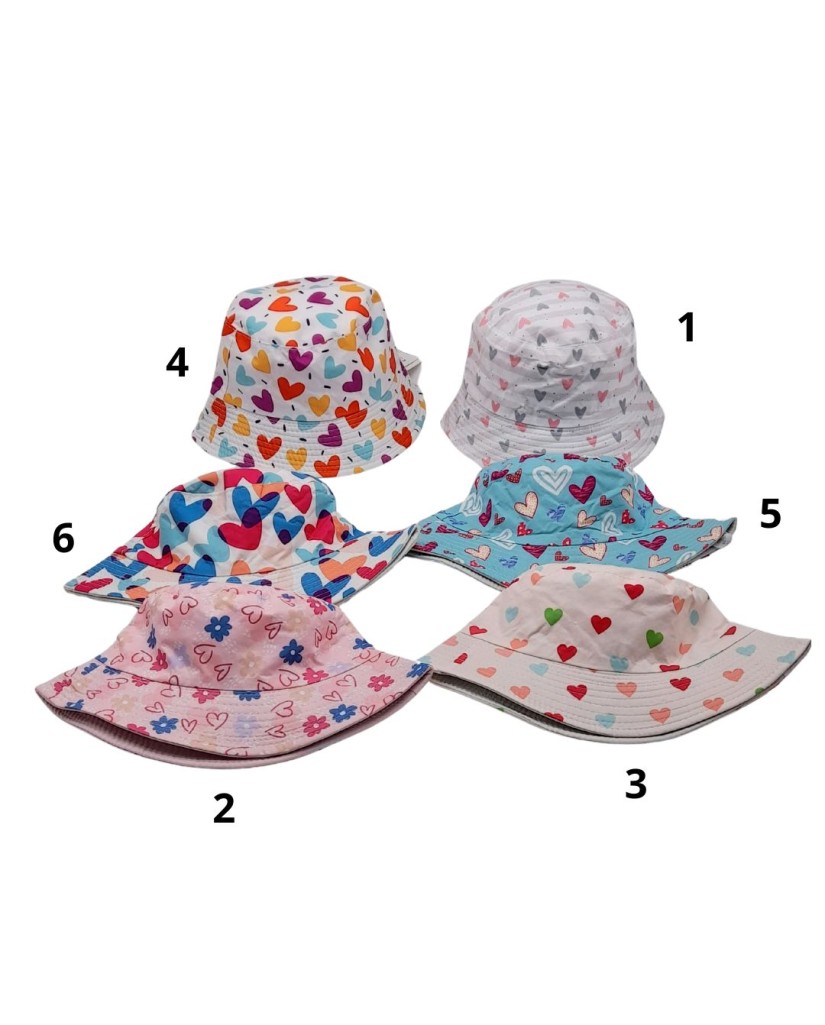 Gorro pescador niña corazones
