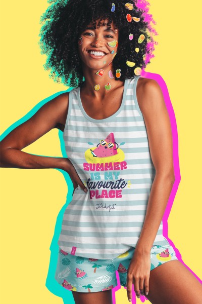 Pijama mujer tirantes sandía Mr Wonderful Admas