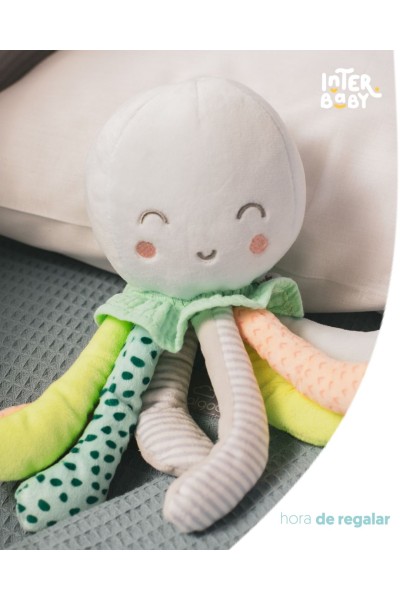 Peluche grande sonajero Pulpo Interbaby
