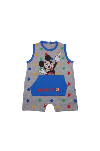 Pelele bebé tirantes gris estrellas Mickey Mouse