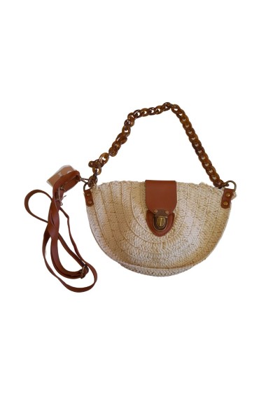 Bolso cadenas rafia con broche
