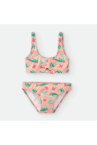 Bikini niña naranja cocodrilos Waterlemon