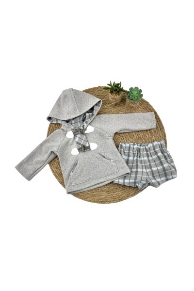 Conjunto 2 piezas bebé gris sudadera BabyFerr