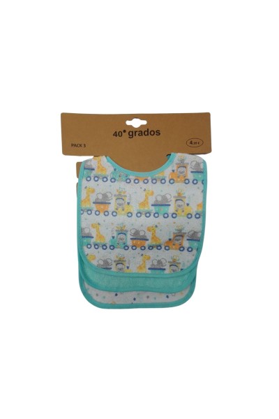 Pack 3 baberos jirafas-40 Grados