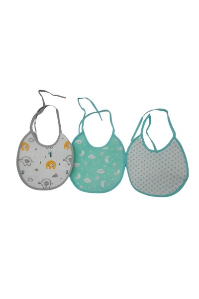Pack 3 baberos animales turquesa-40 Grados