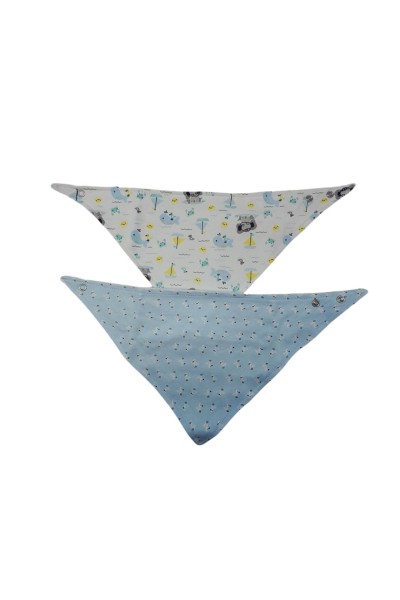 Pack 2 baberos bandana animales azul-40 Grados
