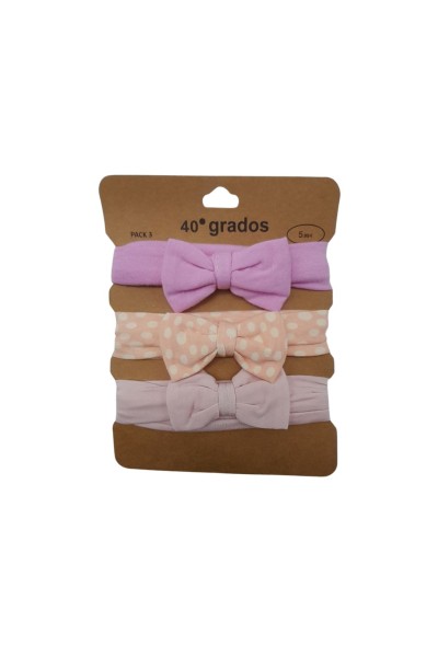 Pack 3 diademas bebé diferentes colores