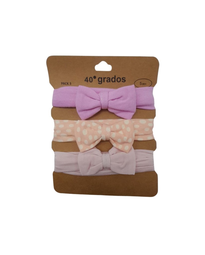Pack 3 diademas bebé diferentes colores