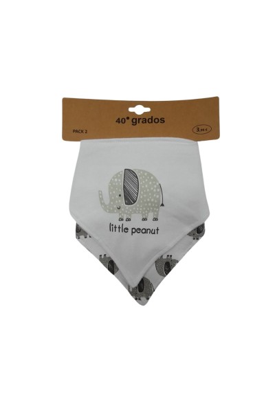 Pack 2 baberos bandana elefantes-40 Grados