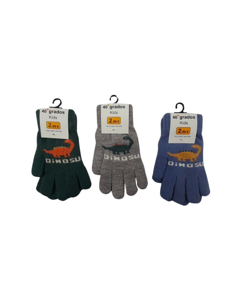 Guantes niño dinosaurios