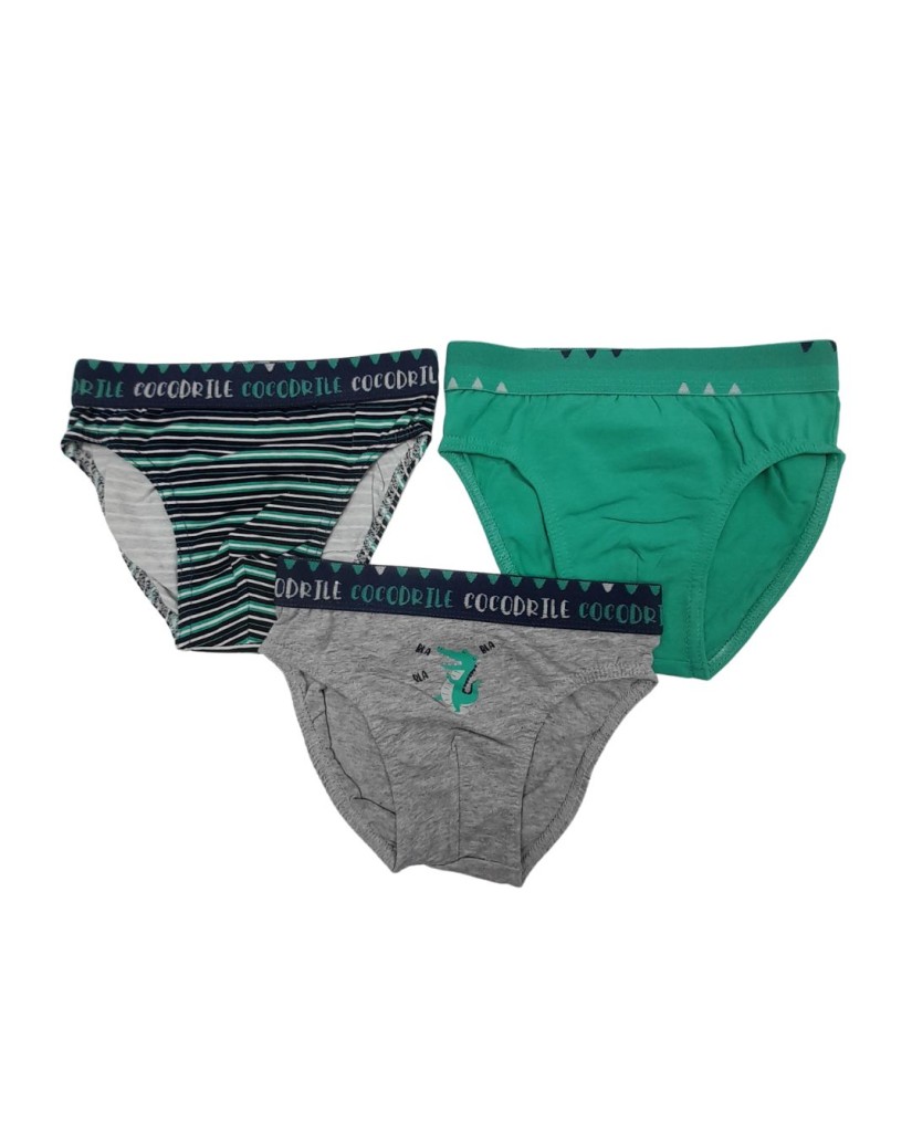 Pack 3 slips niño rayas verdes Tress