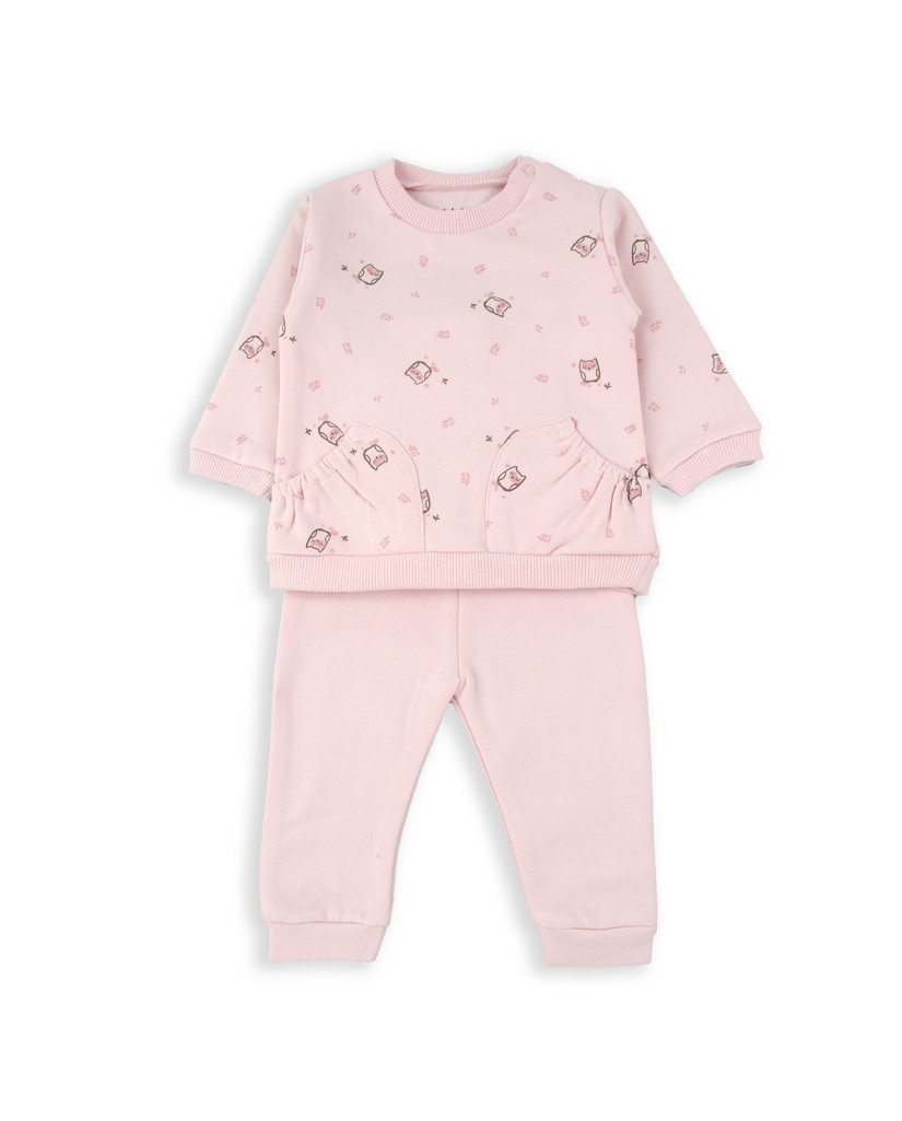 Chándal bebé 2 piezas rosa claro gatitos Babybol