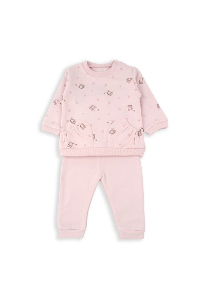 Chándal bebé 2 piezas rosa claro gatitos Babybol