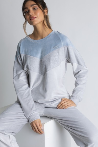 Pijama mujer invierno Velvet gris Admas