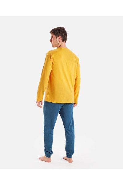 Pijama hombre invierno mostaza Munich
