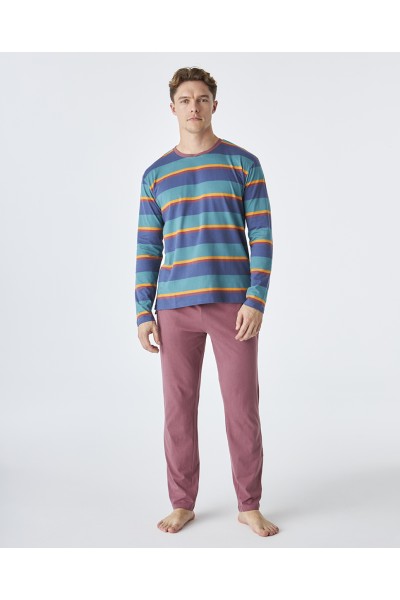 Pijama hombre invierno a rayas J&J Brothers