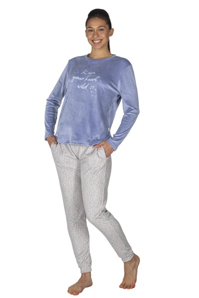Pijama mujer terciopelo puntitos Javier Golmar