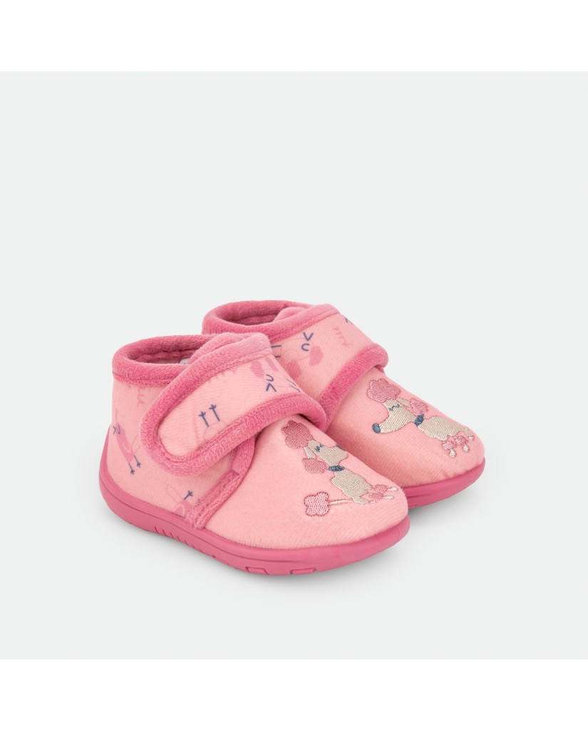 Zapatillas estar por casa perrito rosa Waterlemon