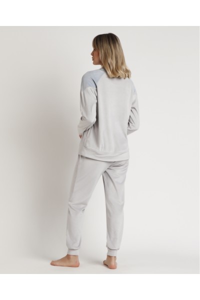 Pijama mujer invierno Velvet gris Admas