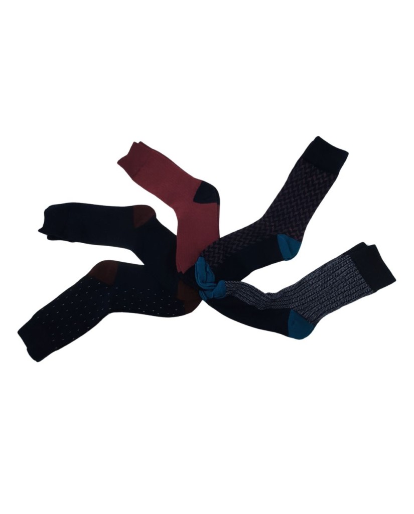 Pack de 5 calcetines hombre marino y granate 40 Grados