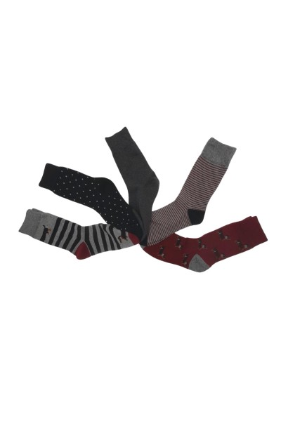 Pack de 5 calcetines hombre granate 40 Grados